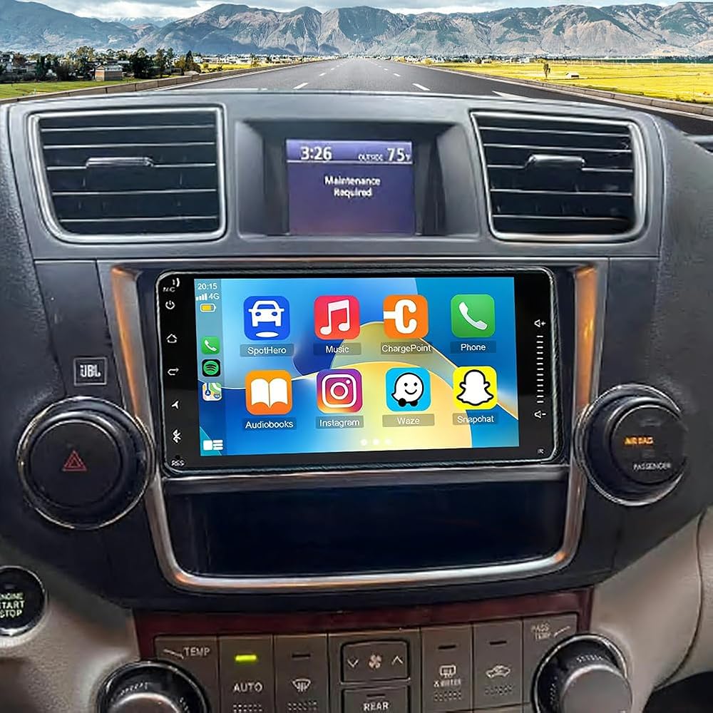 2G+64G Car Radio Upgrade for Toyota Highlander 2013 with Wireless CarPlay and Android Auto, 7 Inch Touchscreen Android 13 Double Din Car Stereo w/Bluetooth GPS WiFi FM RDS SWC Camera