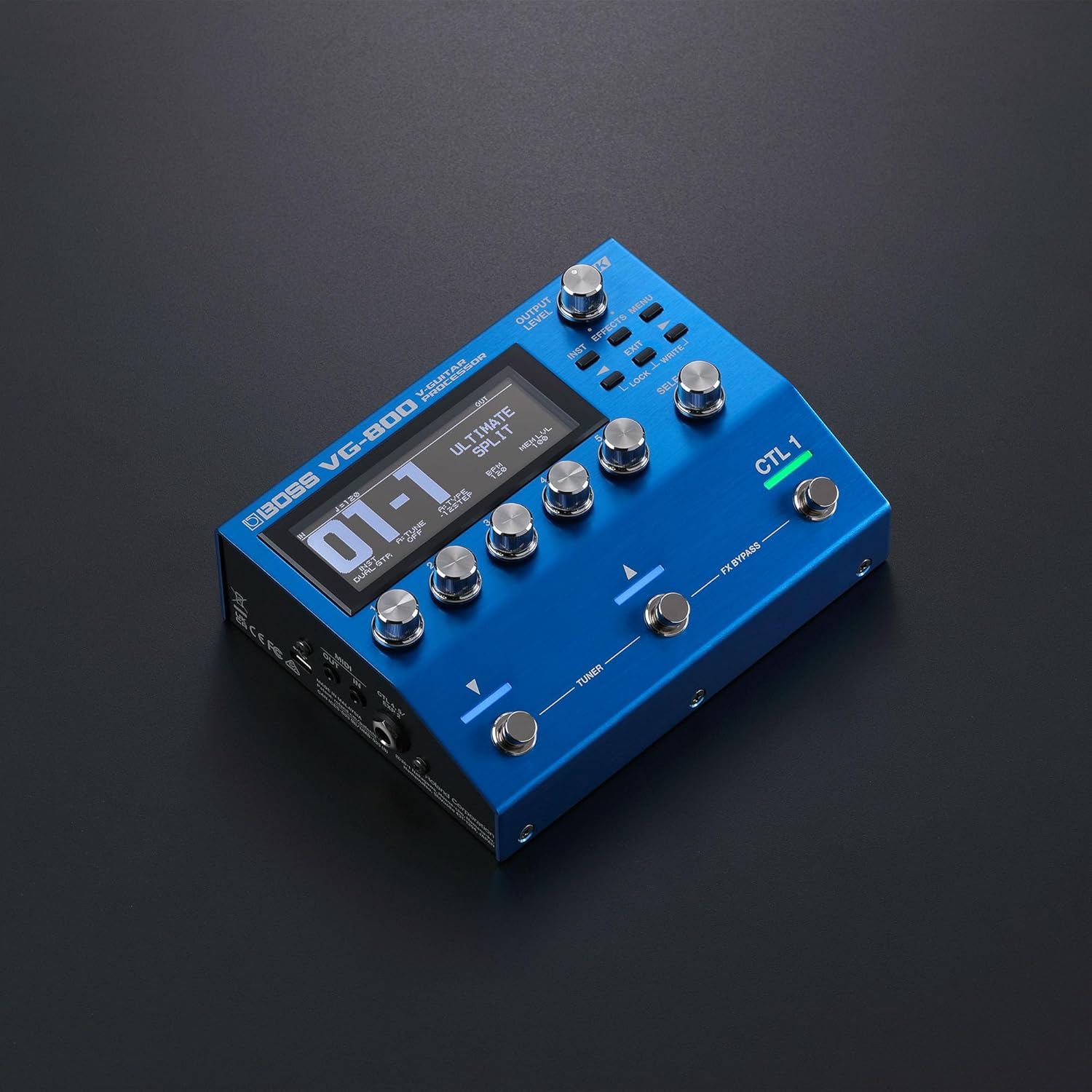 Boss VG-800 V-Guitar Processor Bundle with Gearlux Power Supply, MIDI Cable, Picks, and Austin Bazaar Polishing Cloth