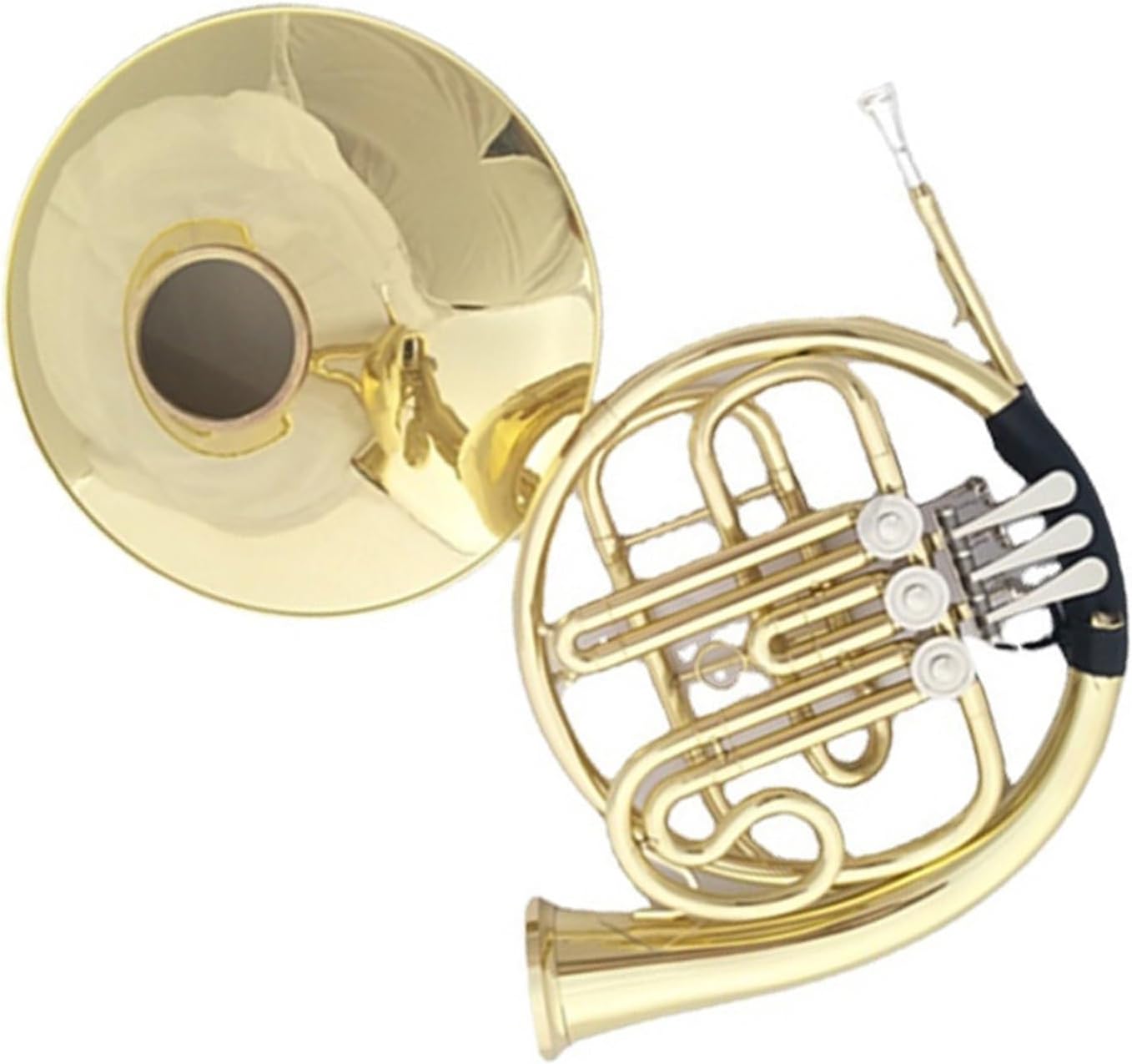 Brass French Horn Three-key Single French Horn Instrument In B Flat Key Easy To Play For Beginner Professional Band Performance