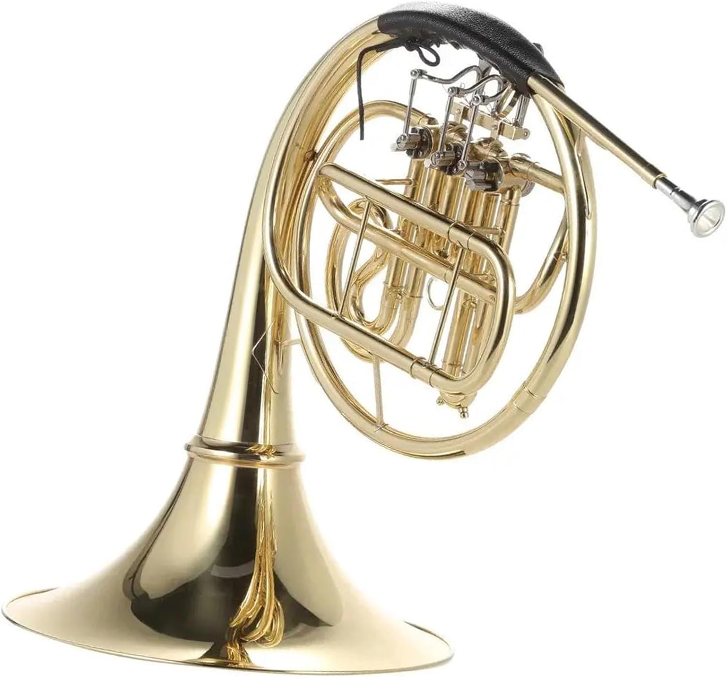 Brass French Horn French Horn B/Bb Flat 3 Key Brass Gold Lacquer Single Split Wind Instrument