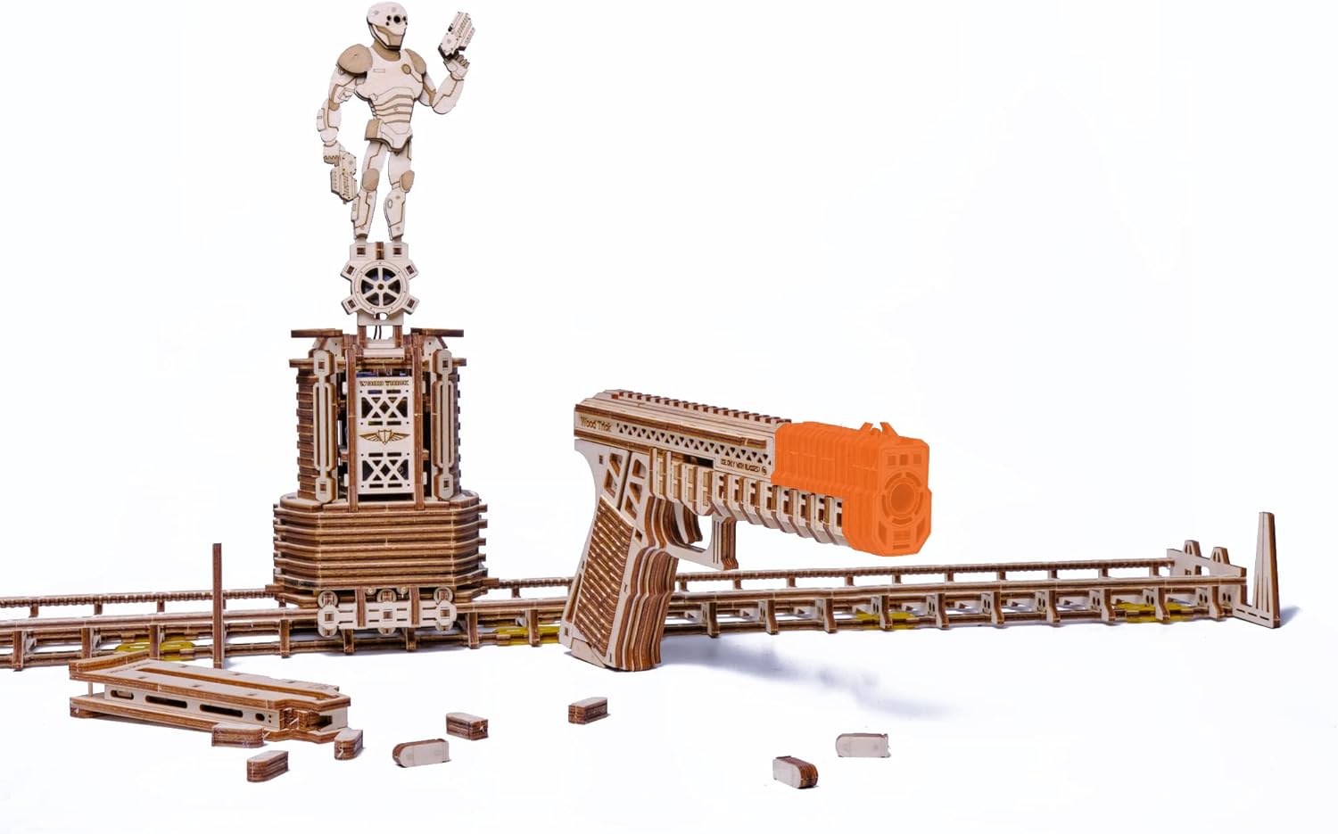 Wood Trick Electric Shooting Target Game 3D Wooden Puzzles for Adults to Build - Target Shooting Games for Adults - Wooden Model Kits for Adults