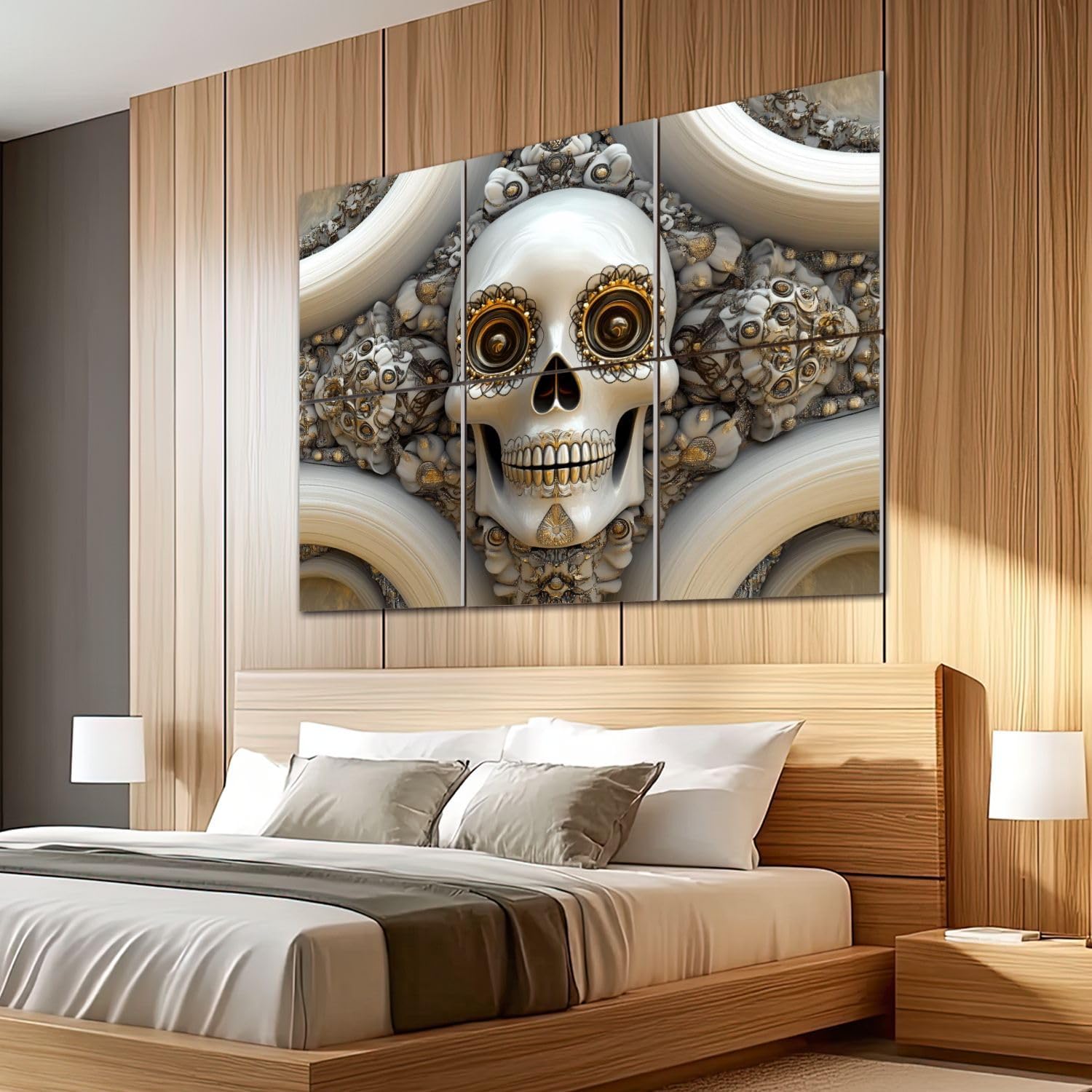 6 Pack Art Acoustic Panels Sound Absorbing Skull Colorful Mexican Sugar Geometric Patterns Symmetry Texture like Decorative Soundproof Wall Panels Self Adhesive for Recording Studios Office 72