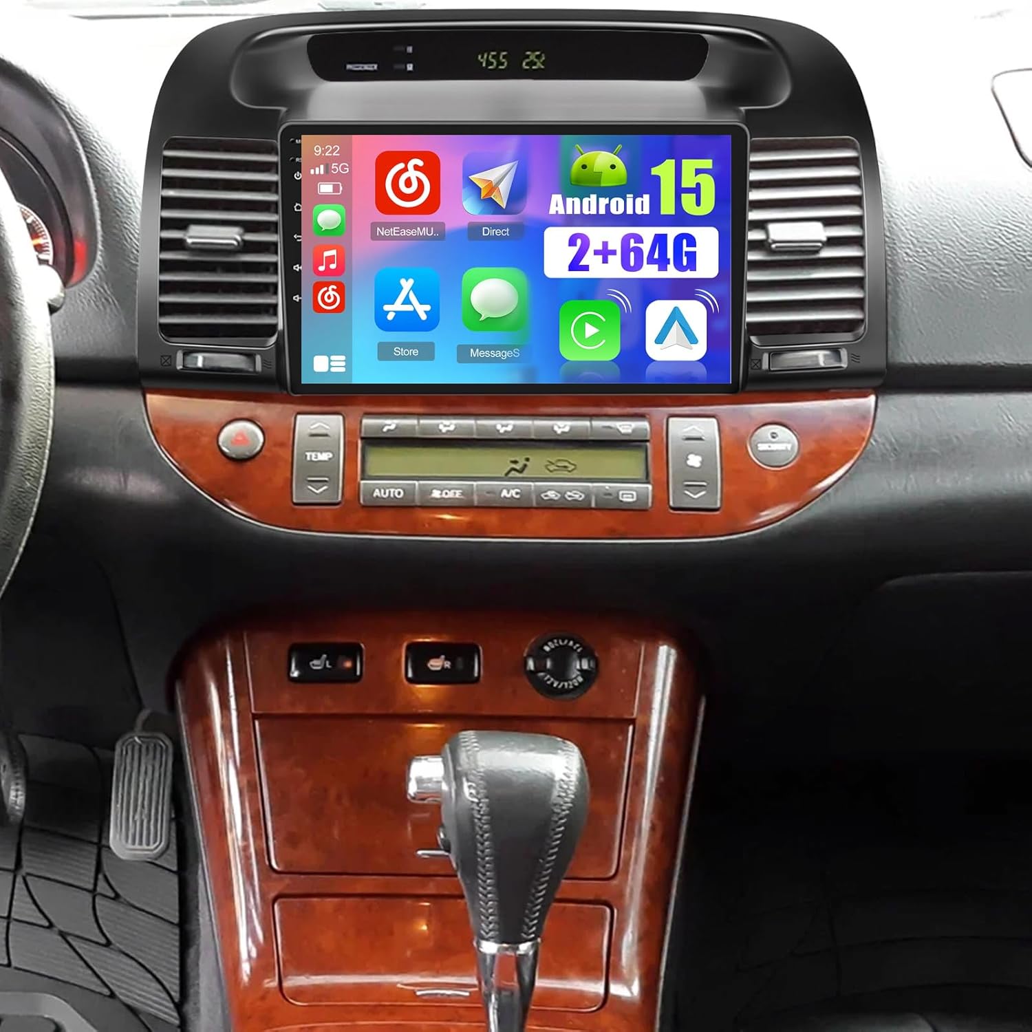 2G+64G for Toyota Camry 2000 2001 2002 2003 2004 2005 2006 Anndroid 15 Car Radio Stereo Wireless Carplay Android Auto, 9 inch Touchscreen Stereo with Bluetooth DSP 32EQ 5G WiFi Upgrade Radio for Camry