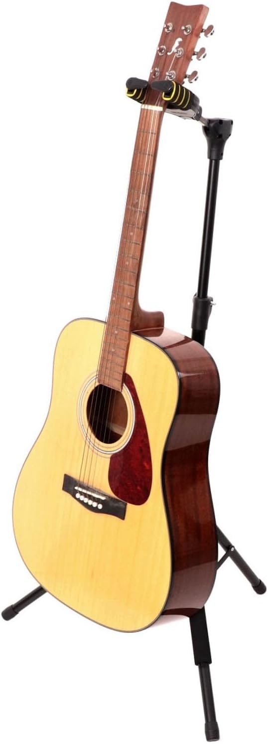 Adjustable Guitar Stand, Foldable Tripod with Gravity Auto Lock, Metal Frame for Acoustic Electric Bass Ukulele - Stable Support, Anti Scratch Protection, Portable for Musicians