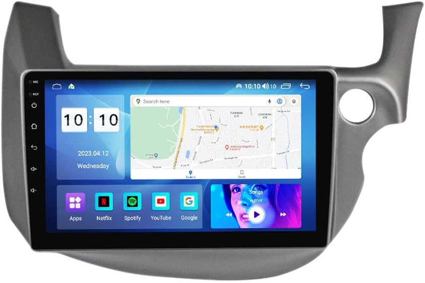 Android Car Stereo for Honda Jazz 2007-2014 RHD,10 inch IPS Touchscreen with Upgrade Wireless CarPlay & Android Auto,WiFi/GPS,Support SWC and Subwoofer,8-Core 8G+256G