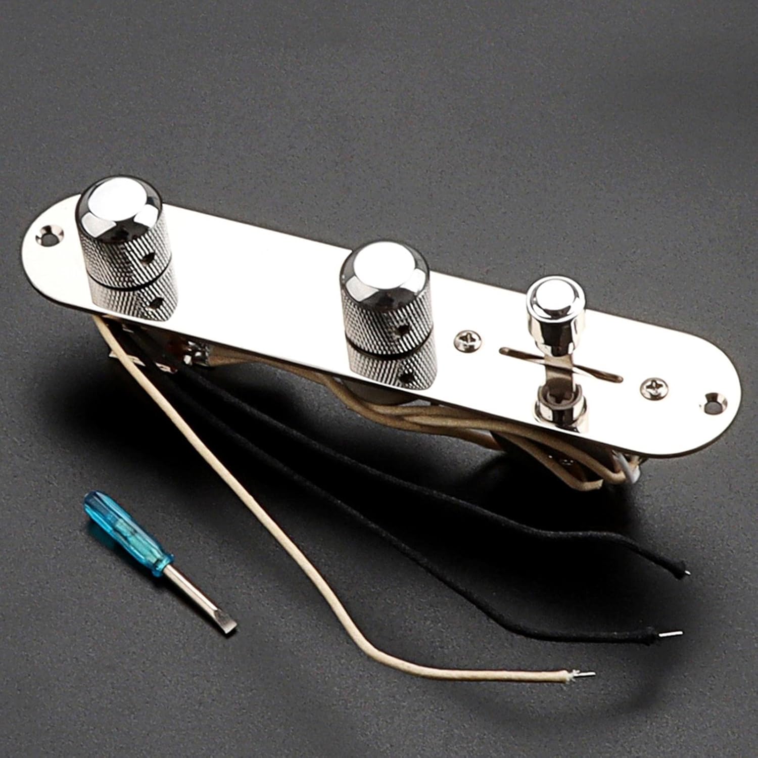 Guitar Wiring Harness 3-Way Control Plate Metal with Wiring Harness Wired Parts for Bass Electric Guitar
