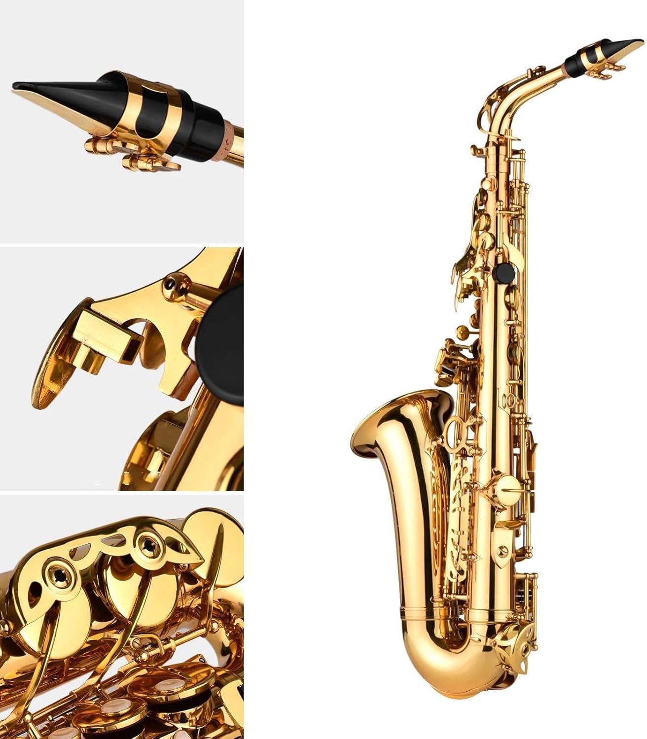 Eb Alto Saxophone Brass Lacquered Alto Sax Wind Instrument With A Complete Set