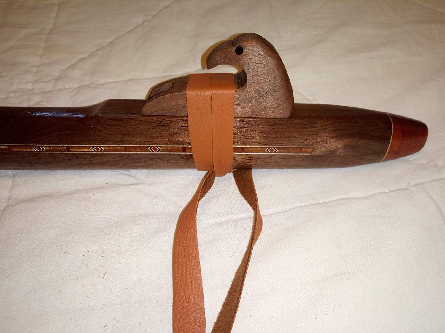 Native American Flute - Solid Walnut Wood - Deep Sound Key of Low C - Hand Made