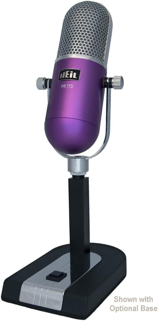 Heil Sound PR-77D Vintage Microphone (Purple) for Podcast, Broadcast, and Studio Recording Applications