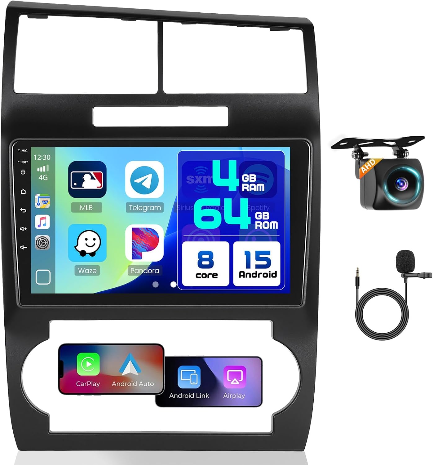 8Core 4+64GB Android 15 Car Stereo for Dodge Charger Dodge Magnum 2005 2006 2007 Wireless Carplay Android Auto, 9 Inch Touchscreen Car Radio with DSP 5G WiFi BT GPS FM RDS +AHD Backup Camera Mic