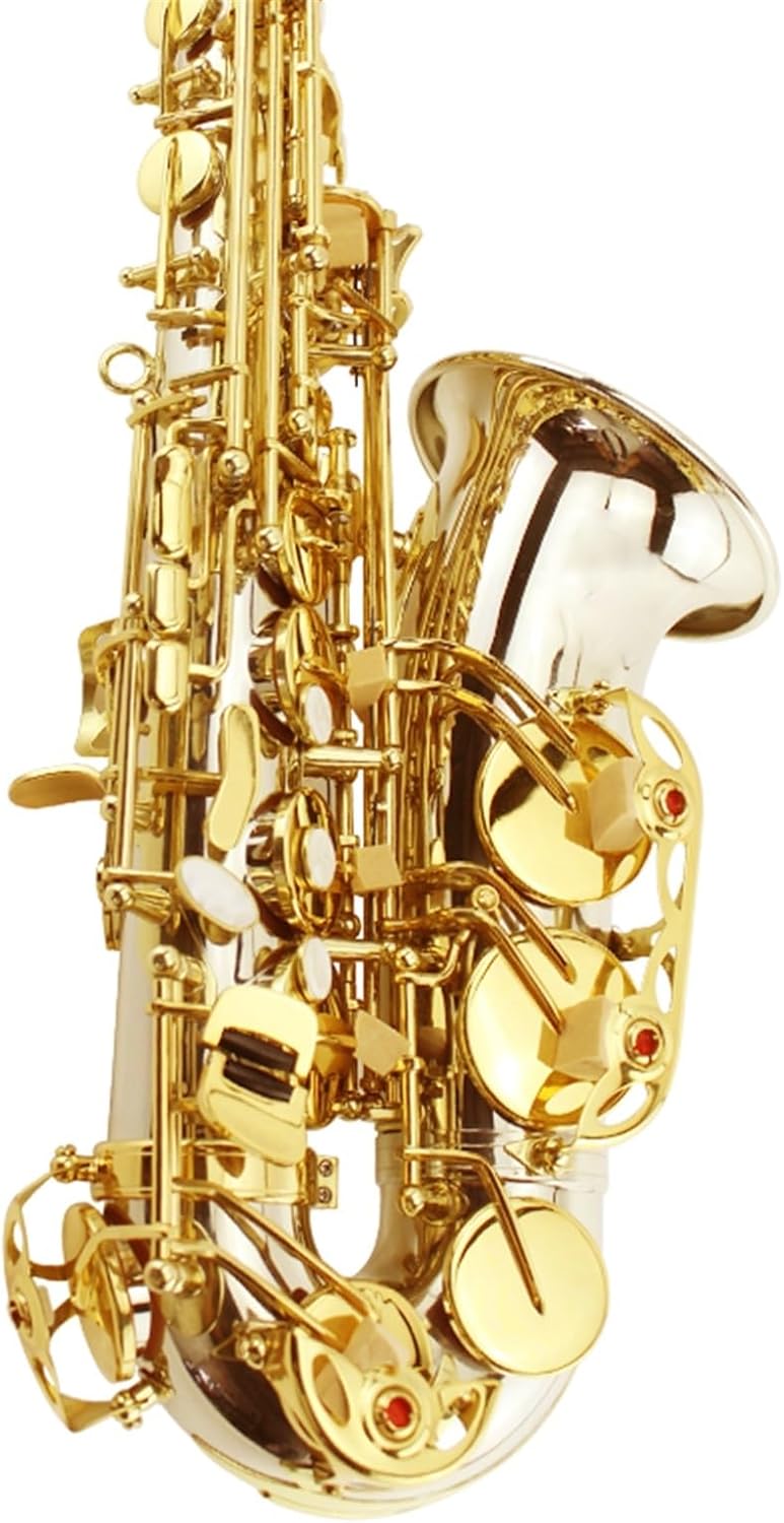 White Copper Body Gold Key Saxophone Wind Instrument E Flat Alto Professional Performance Beginner Level