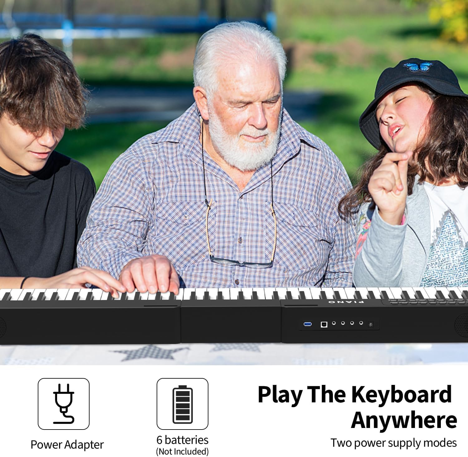 Digital Piano 88 Key Full Size Semi Weighted Electronic Keyboard Piano Set with Stand,Built-In Speakers,Electric Piano Keyboard with Sustain Pedal,Bluetooth,MIDI/USB/MP3 for Beginners Adults-A1