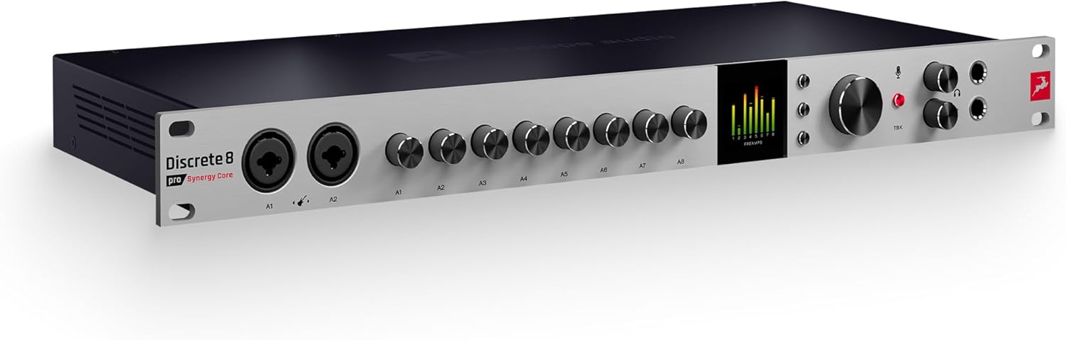 Antelope Audio Discrete 8 Pro Synergy Core Desktop 26x32 Audio Interface - Thunderbolt 3 & USB 2.0 Channel Microphone Preamp Recording, Streaming Studio Audio Interface w/Onboard Real-Time Effects