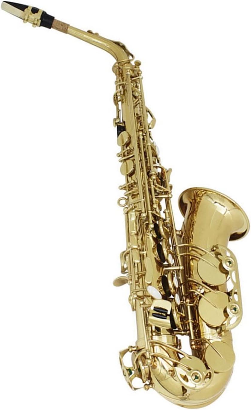 Golden Alto Saxophone EB E Flat Professional Woodwind Instrument Brass Sax with Instrument Accessories
