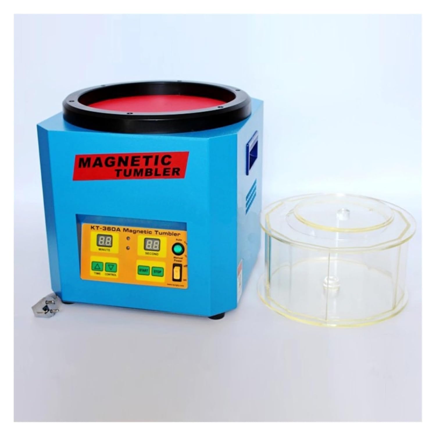 KT-360A Drum Polishing Machine, Jewelry Vibratory Tumbler Barrel Magnetic Tumbler Polisher, 1.3kgs Jewelry Surface Sanding Tools