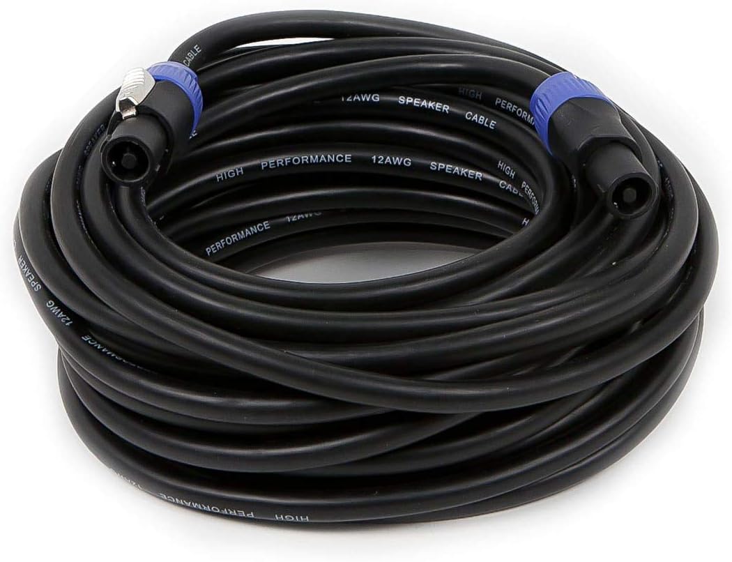 Jabra Monoprice NL4FC Female to NL4FC Female Speaker Twist Connector Cable - 100 Feet, 2-Conductor, 12AWG - Black