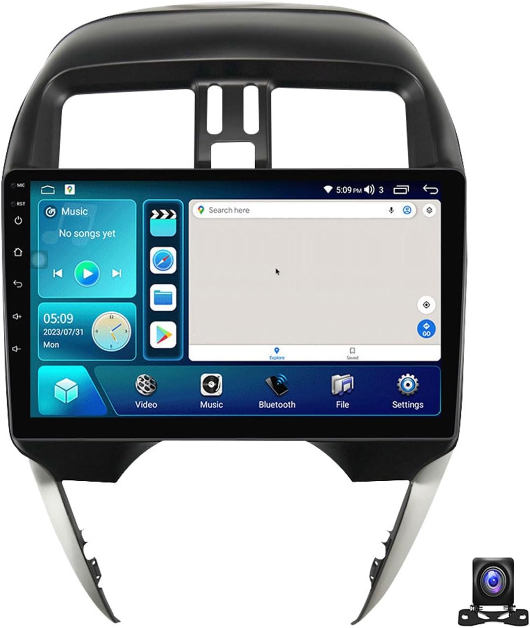 Android 12 Double Din Car Stereo 9 Inch Touch Screen Radio with GPS Navigation Bluetooth FM Radio Receiver for Nissan Versa 2014~2020 Support Carplay/Auto/DSP/RDS/USB