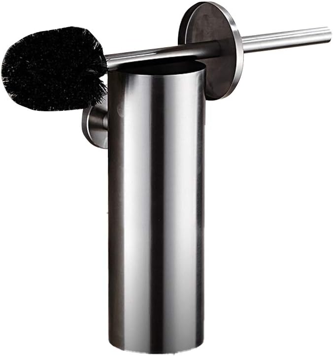 Stainless Steel Toilet Brush Set Wall Mount Toilet Bowl Cleaning Brush and Holder Kit for Bathroom Toilet Brushes (Color : Silver) (Silver)