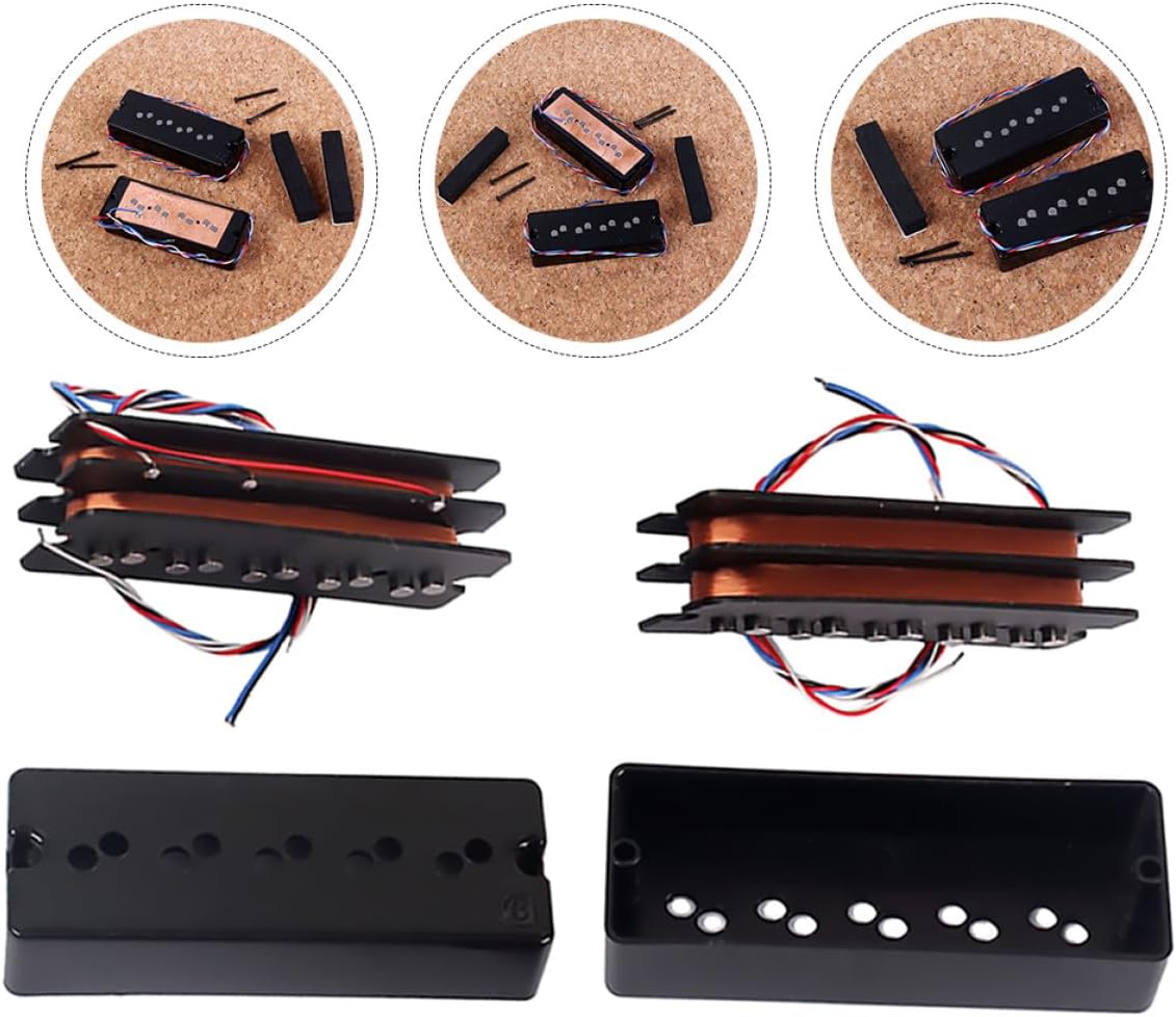 Double Layer Bass Humbucker Pickup Set Wax-potted Soapbar Design for Noise Reduction High Output with Sustain and Aggressive Harmonics Lightweight Guitar Replacement Parts