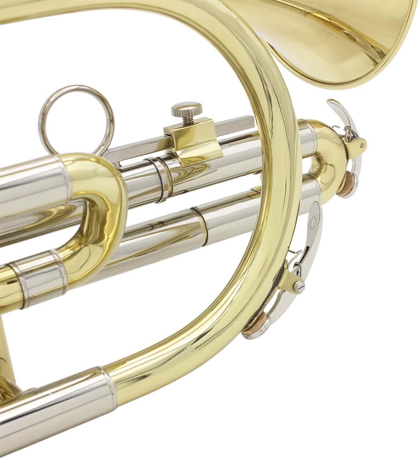 Professional Bb Flat Cornet Brass Instrument with Carrying Case Gloves Cleaning Cloth Brushes