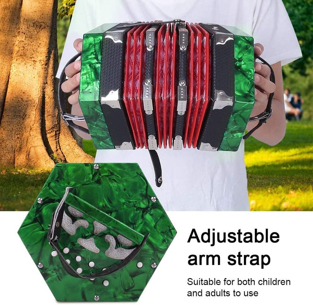 Accordion For Kids Adults Beginner, Professional 20 Buttons Concertina, Adjustable Hand Strap, With Carrying Bag, High-end And Elegant Professional Accordion