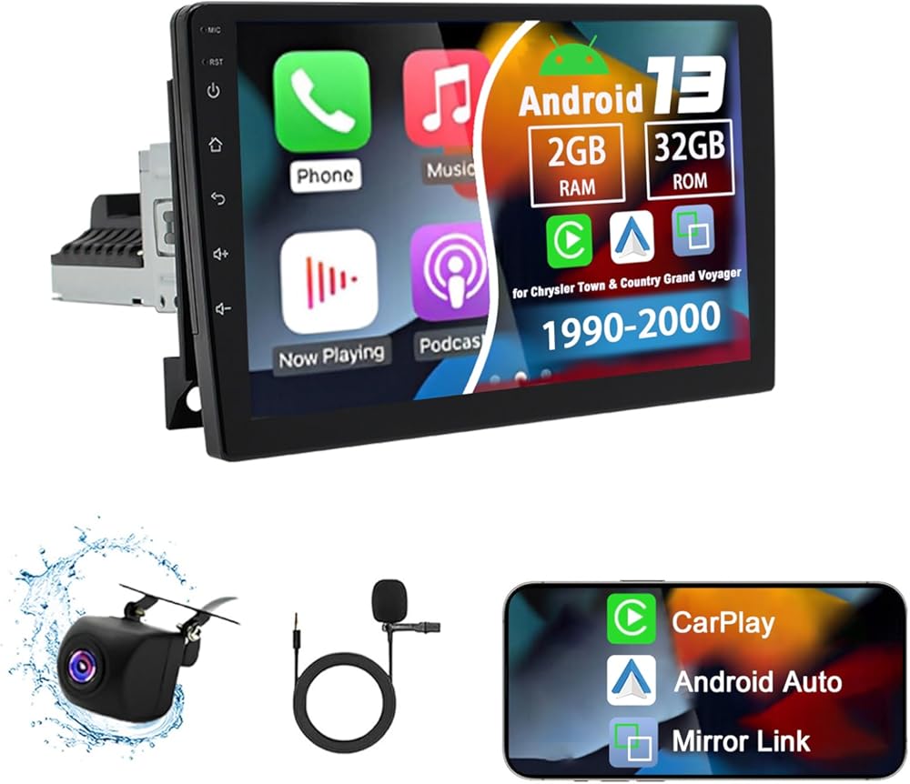 Android 13 Car Radio Compatible with Chrysler Town & Country Grand Voyager 1990-2000, 2G+32G 7