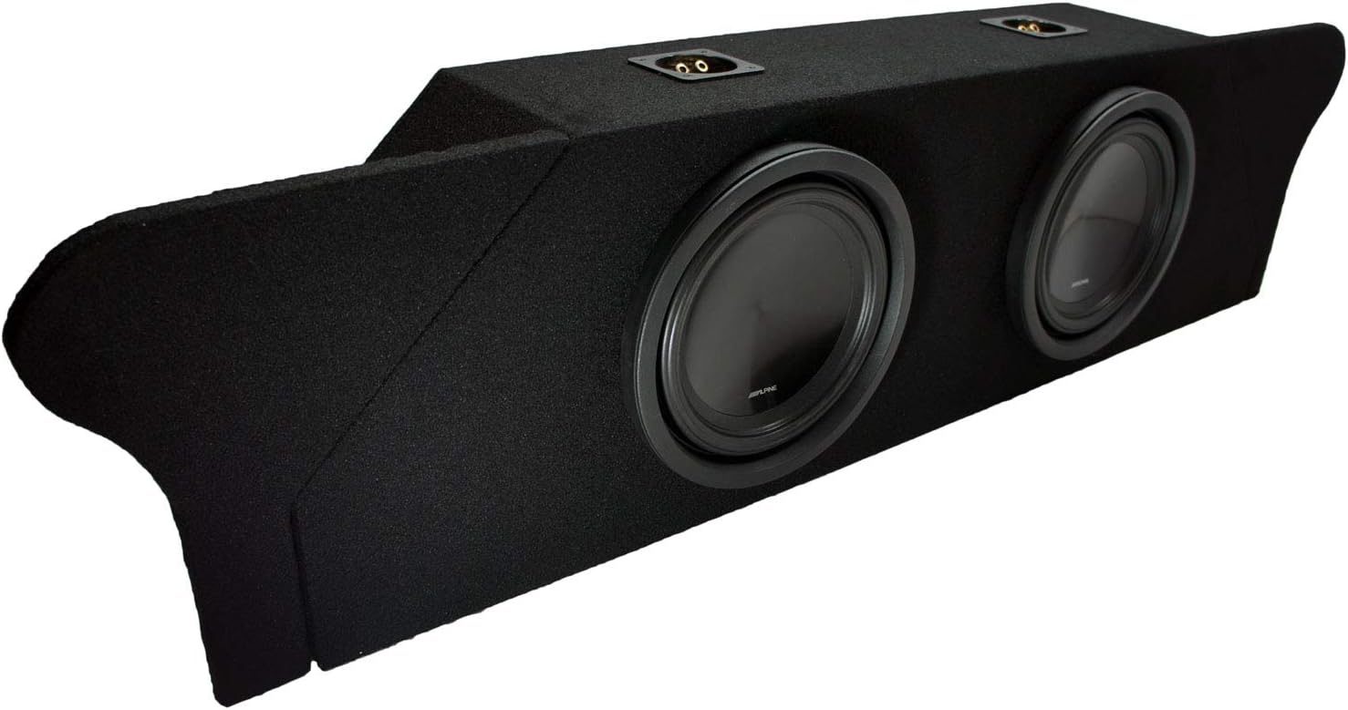 American Sound Connection - Compatible with 2010-2015 Chevy Camaro Coupe Trunk Alpine SWT-10S4 Car Audio Subwoofers Dual 10