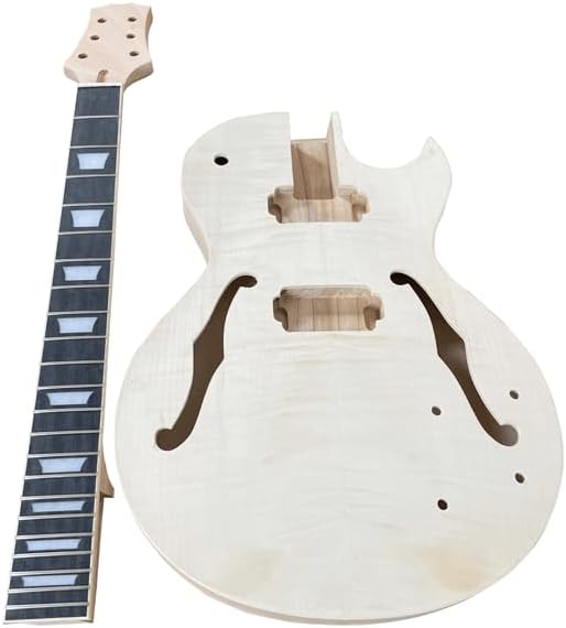 Single Cut Electric Guitarr Kits with Mahogany Body and Neck - Rosewood Fingerboard LP Hollow Beginner Kit All Components Included