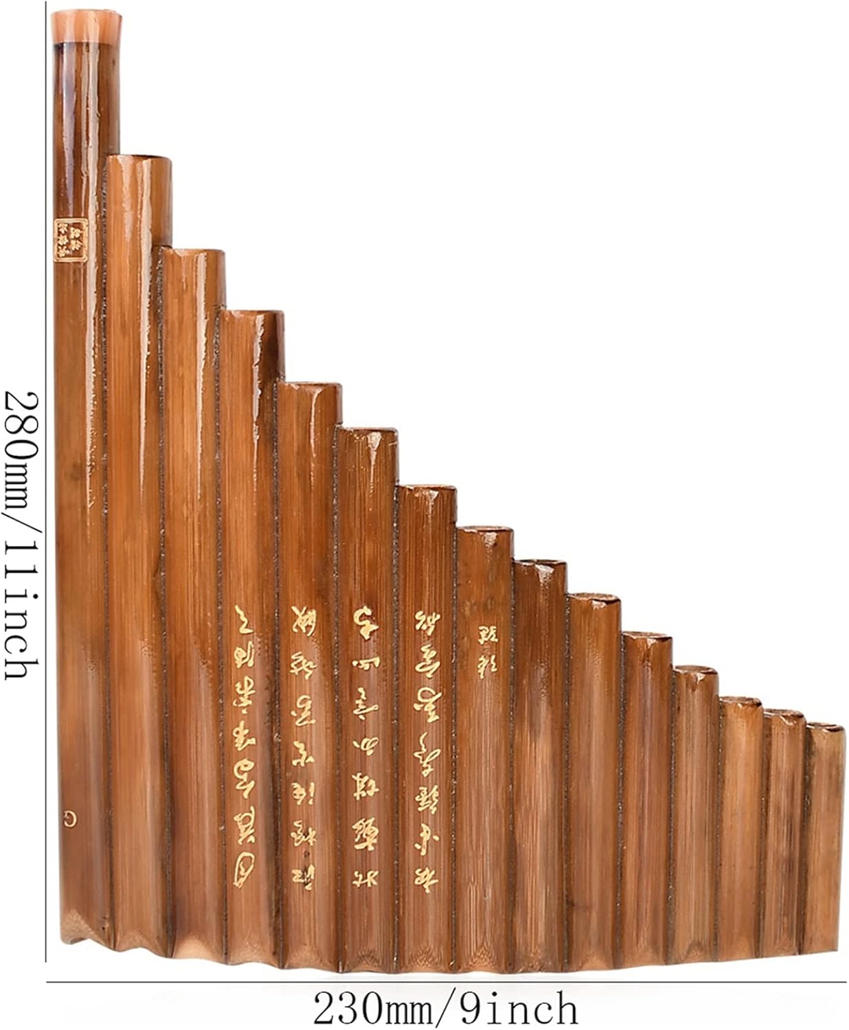 PanPipes Woodwind Instrument 15 Pipe Pan Flute G Key Pan Pipes Natural Bamboo Panpipes Woodwind Instrument with Carry Bag