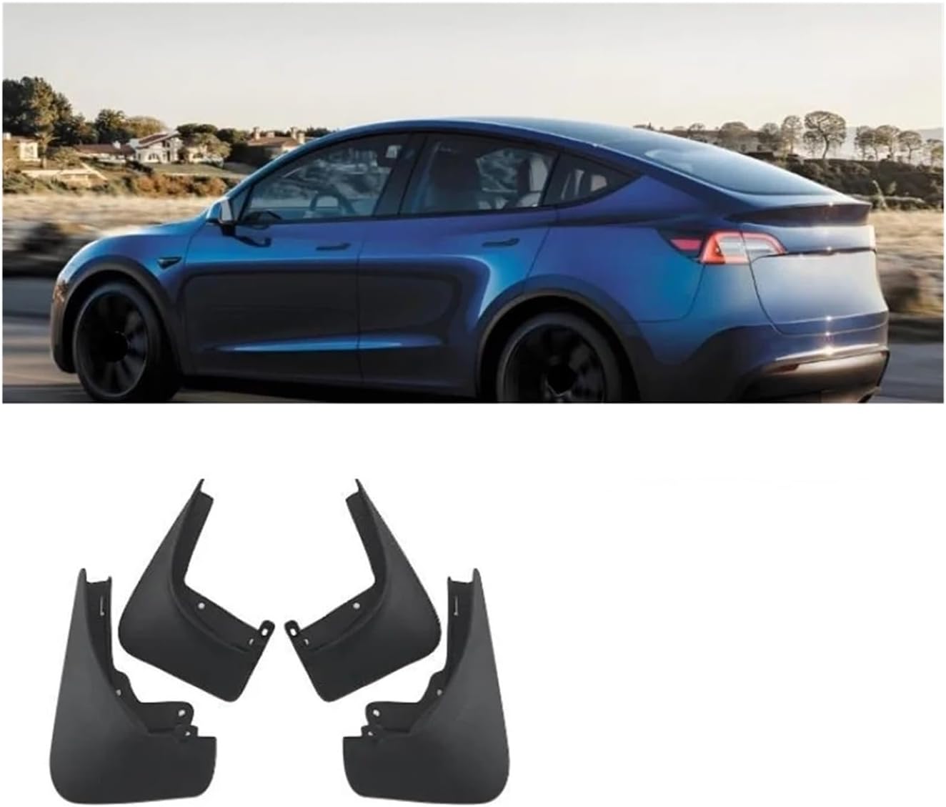 Compatible For Tesla Model Y 2021 2022 2023 4PCS Car Mud Flap Front Rear Wheel Mudguards Splash Guards Fender External Decorate Accessories