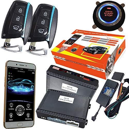 GPS Smart Security Car Alarm Passive Keyless Entry Auto Central Lock Push Button Remote Car Engine Start Stop for Hyundai 688HD
