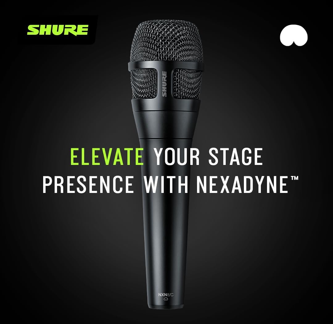Shure Nexadyne 8/C - Professional Cardioid Dynamic Vocal Microphone with Dual-Engine Technology, Exceptional Signal Clarity, Reliability - for Live Performances and Studio Recordings