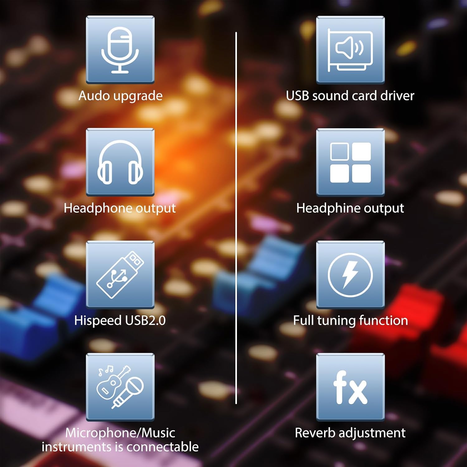 HXBER 4 Channels Recording Sound Card with Driver Free Audio Interface, 4-in 4-out USB Sound Card 24 bit/192khz 48V Phantom Power Supply for Professional Recording of Live Streaming Karaoke, Black