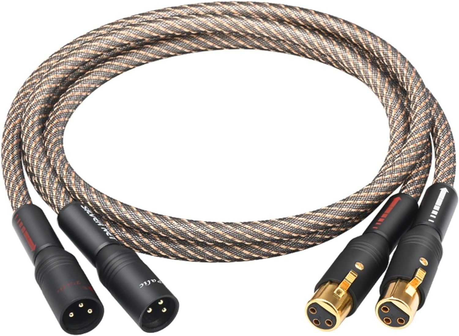 XLR Balance Cable for CD Mixer OFC Silver Plated 2XLR Male to 2XLR Female Professional XLR Audio Cable(One pair XLR cable,1m)