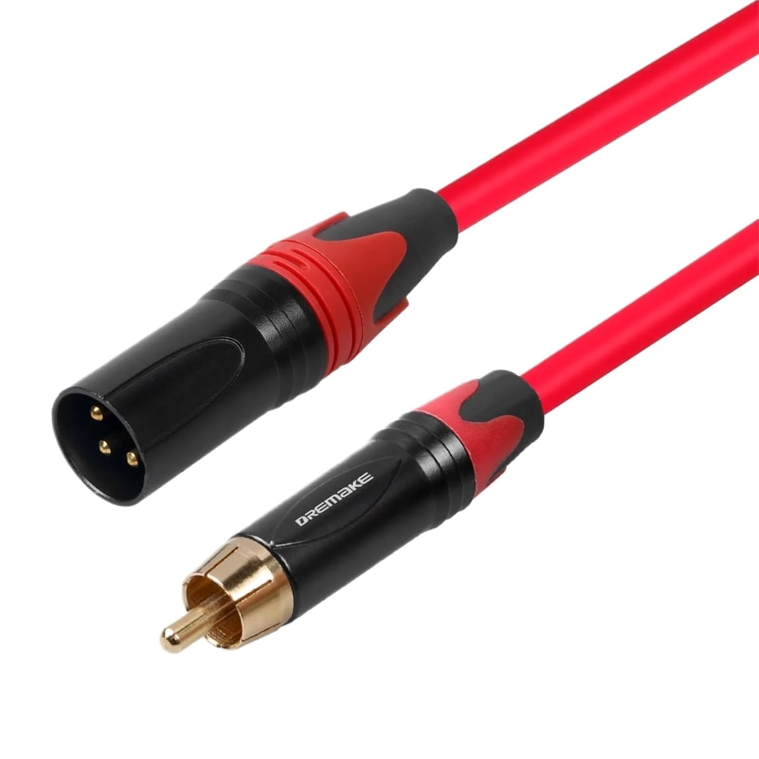 Unbalanced to XLR Audio Interconnect Cable 3-Pin Male RCA Speaker for AV Receiver Amplifier(Red-Male)