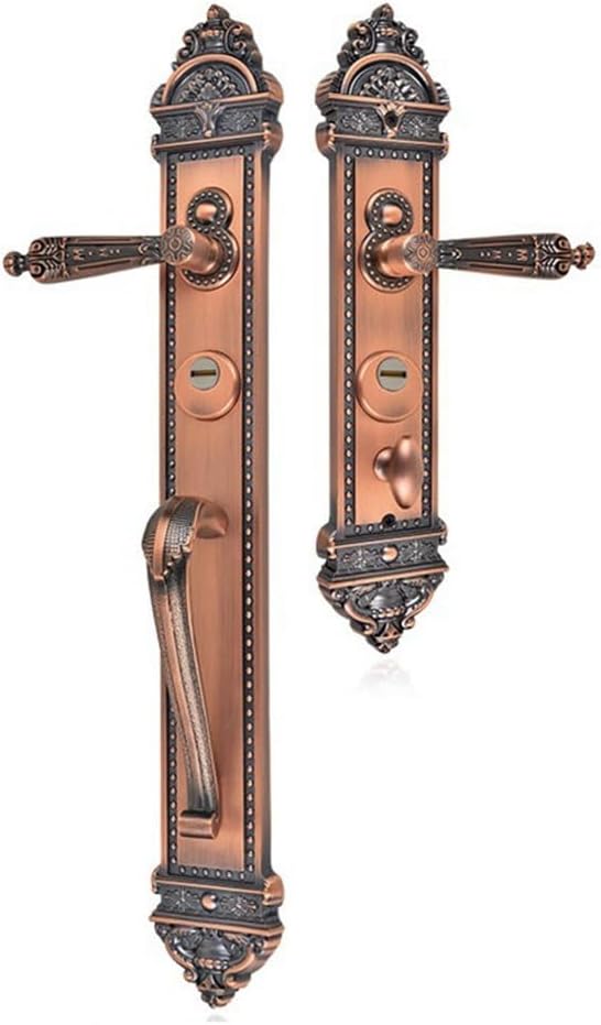 JSEIAJB Zinc Alloy Carved Handle Lock Cylinder Solid Wood Door Anti-Theft Locks