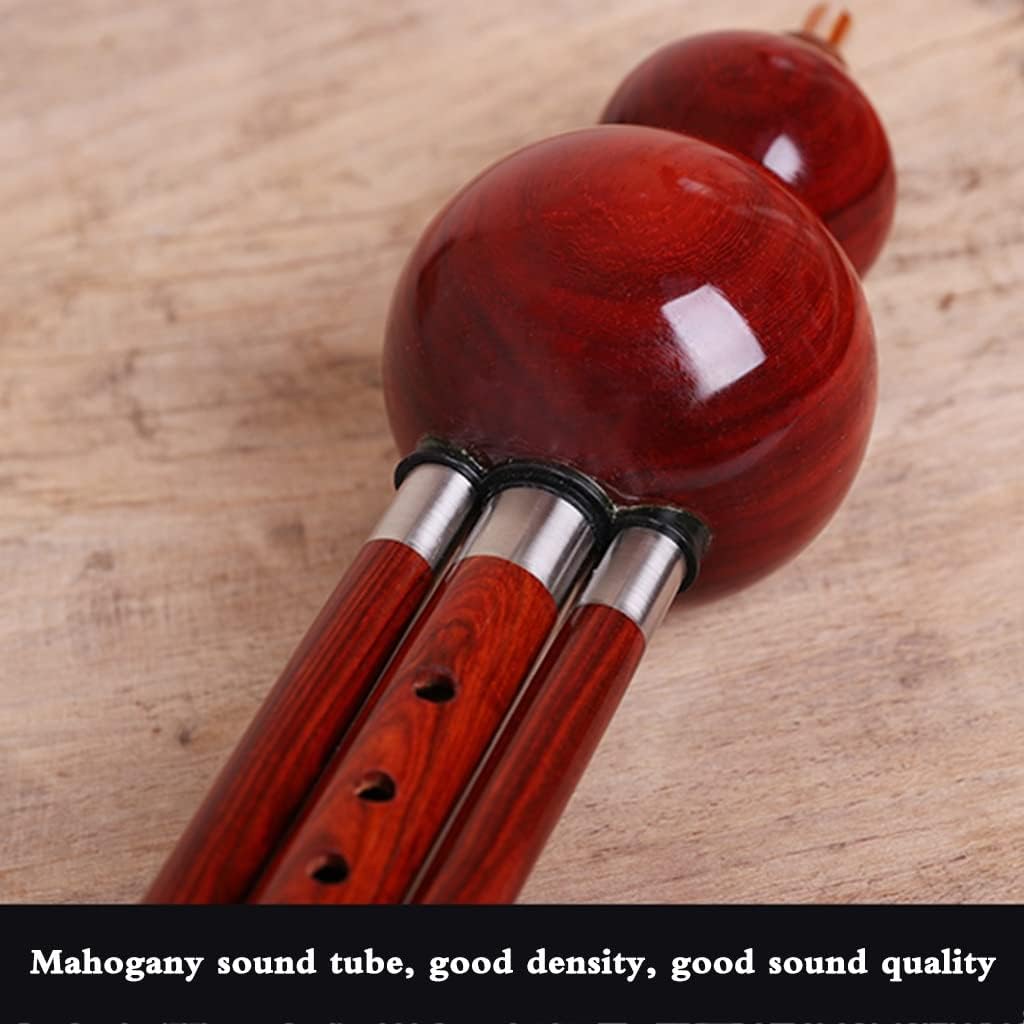 Musical Instruments Chinese Traditional Instrument Hulusi Cucurbit Flute Bottle Gourd Silk With Chinese Knot Carry Case For Beginners Musical Gift,Wind Instruments (Color : Red, Size : B flat)