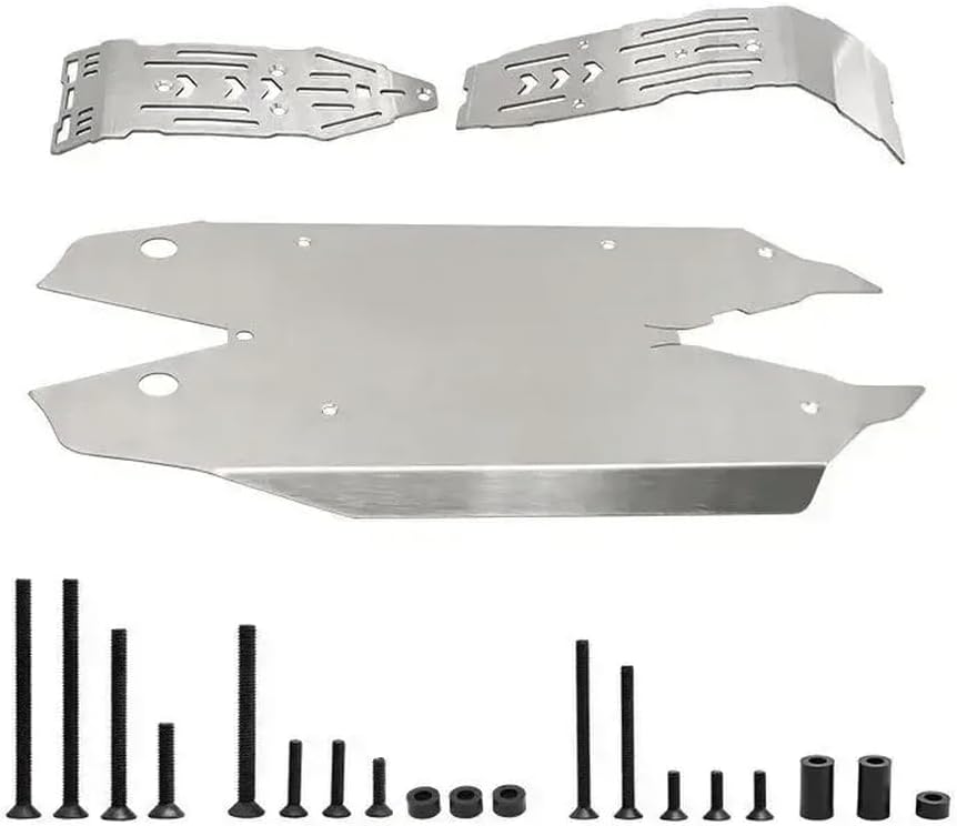 Stainless Steel Skid Plate Chassis Armor Protector Compatible with 1 8 Mojave 4S 4X4 RC Car Upgrade Parts Compatible with Various Off Road RC Models