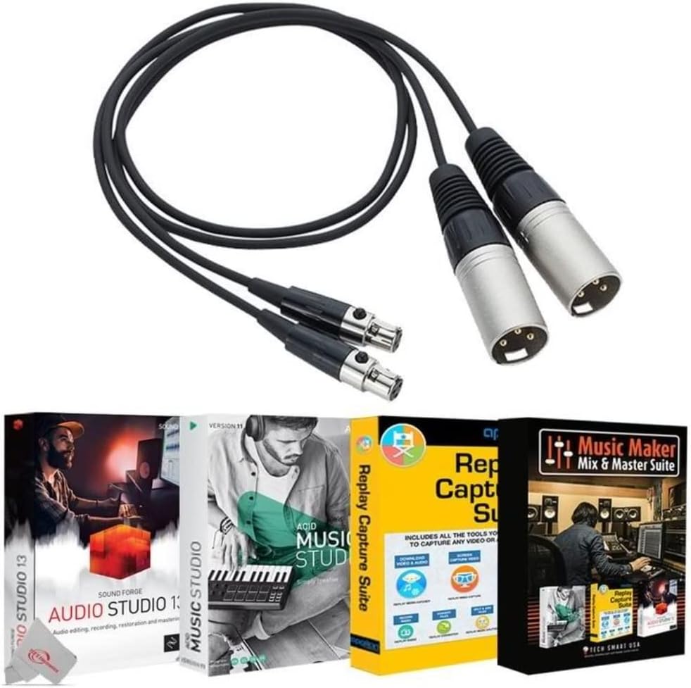 Zoom TXF-8 TA3 to XLR Cable (Pair) + Music Maker Mix and Master Suite