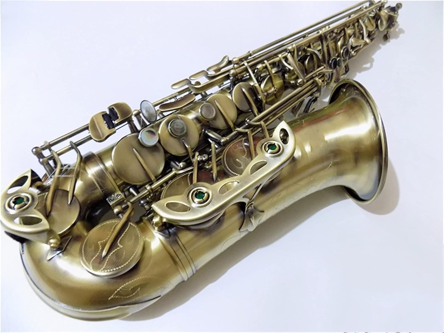 Antique Brass Body EB Alto Saxophone with Case Wind Professional Musical Instruments Saxophone Straight