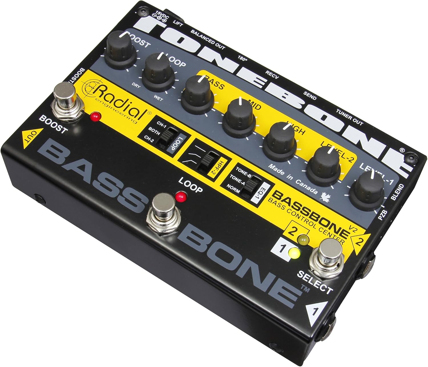 Bassbone V2 Guitar Effects Switcher - Black