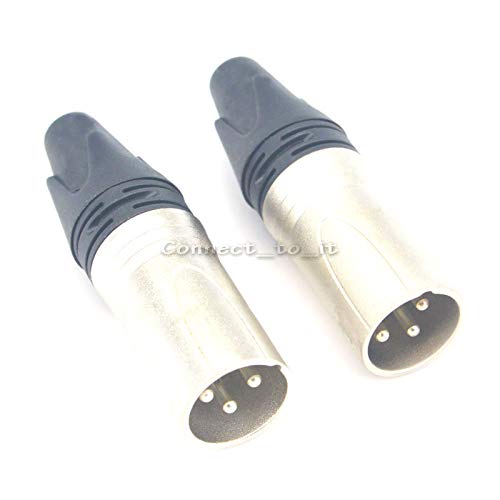 100 pcs XLR Connector Microphone Speaker Cable XLR Audio Jack 3 Pin Terminal Male Plug Inline Wire Connector