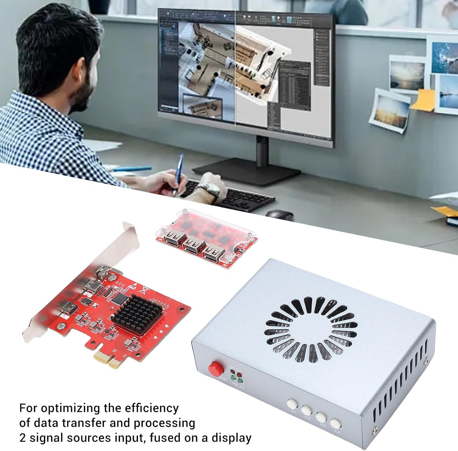 Tangxi DMA Fuser Hardware Kit, 4K 60Hz HDMI Overlayer Synthesizer, 6th Generation Video Synthesizer with Built in Fan for Temperature Control