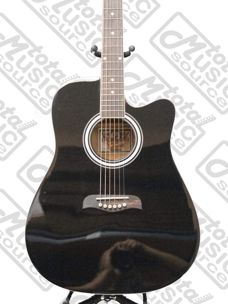 Oscar Schmidt OD45CBPAK Linden Linden Dreadnought Pack w/bag Acoustic Guitar - Black