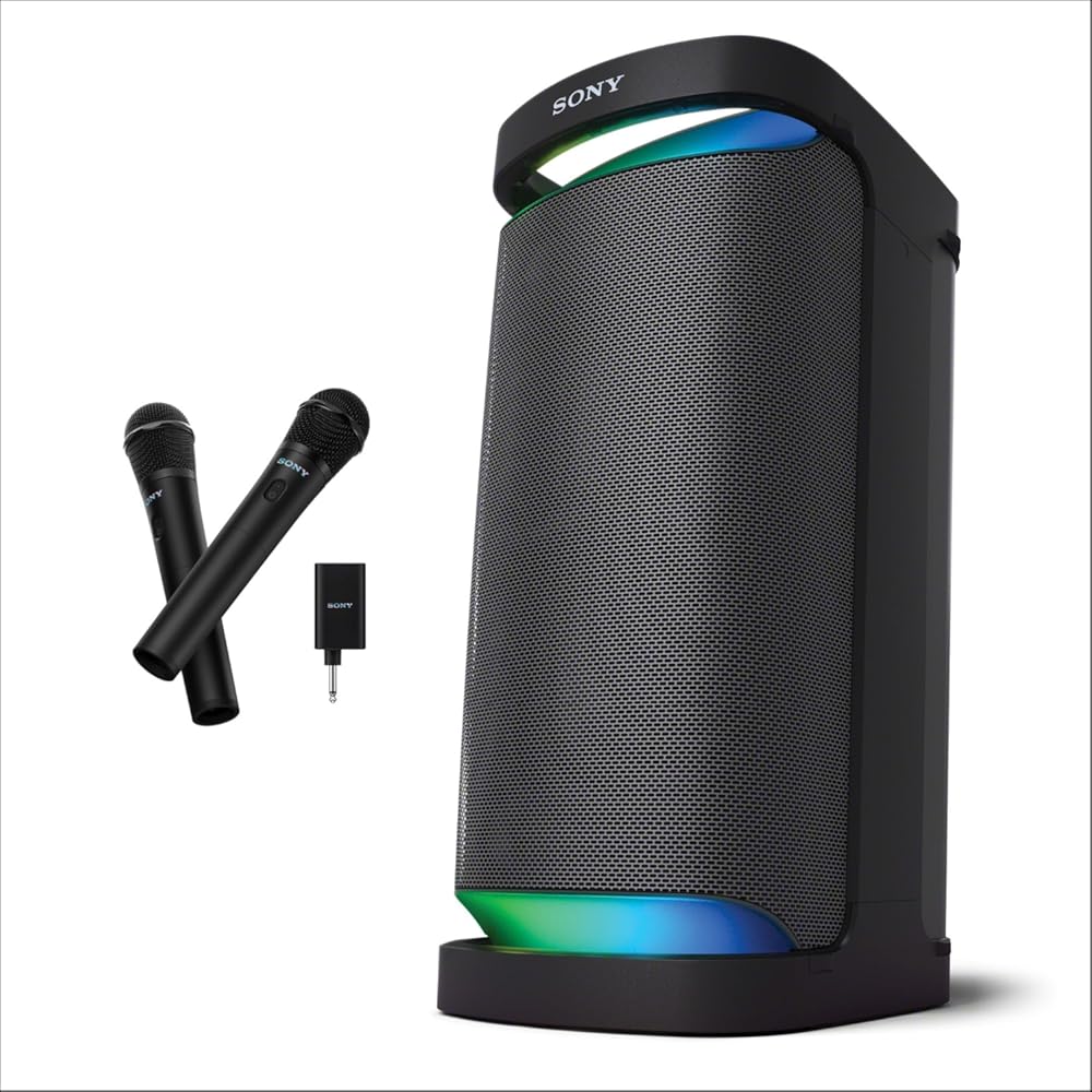 Sony SRS-XP700 X-Series Wireless Portable-Bluetooth-Karaoke Party-Speaker IPX4 Splash-Resistant with 25 Hour-Battery,Black + ULT MIC Wireless Mic