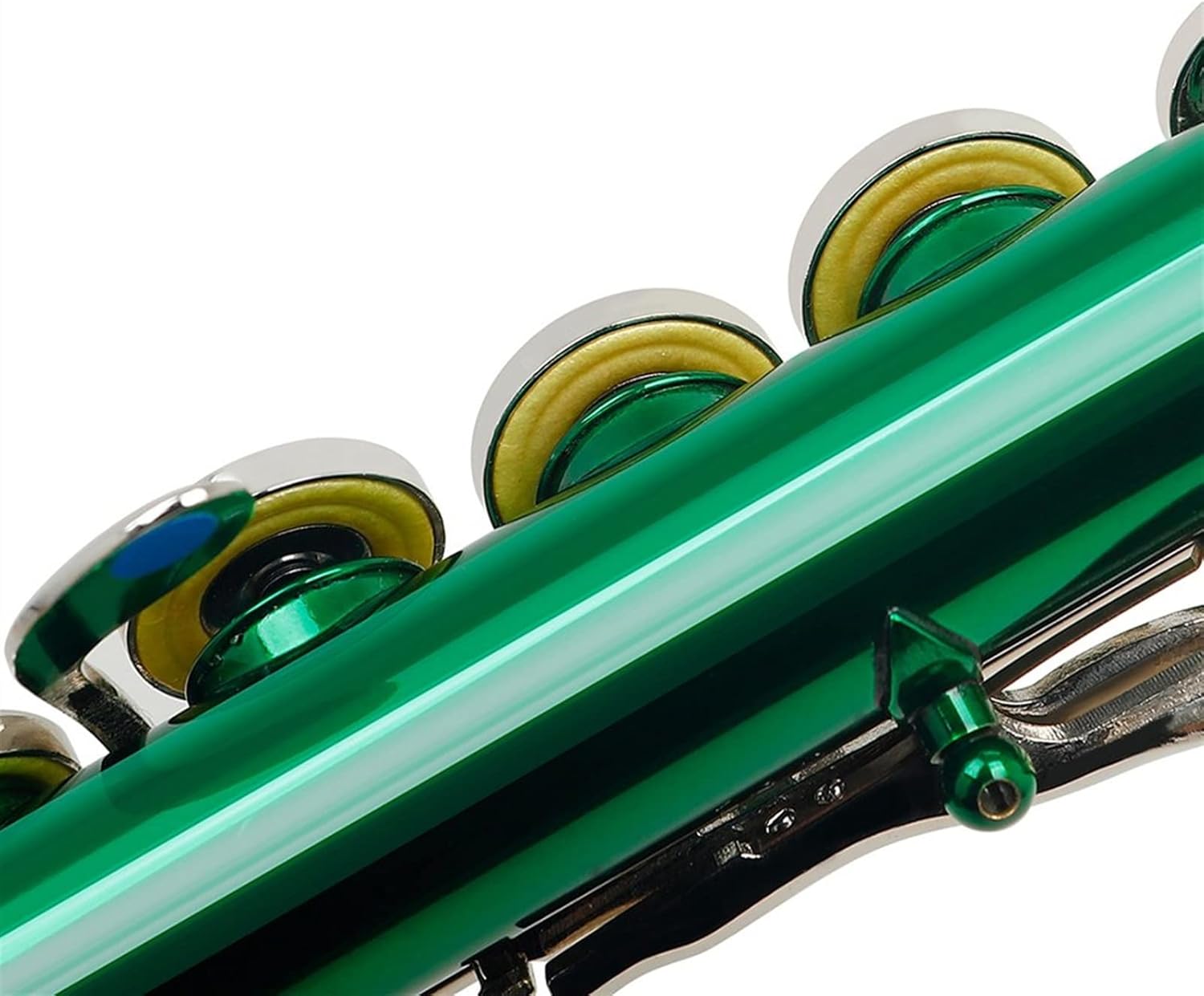 Flute Kit Green 16 Holes C Tone Flute with E Key Woodwind Instrument Concert Cupronickel Flute with Padded Bag Music Accessories Intermediate Flute