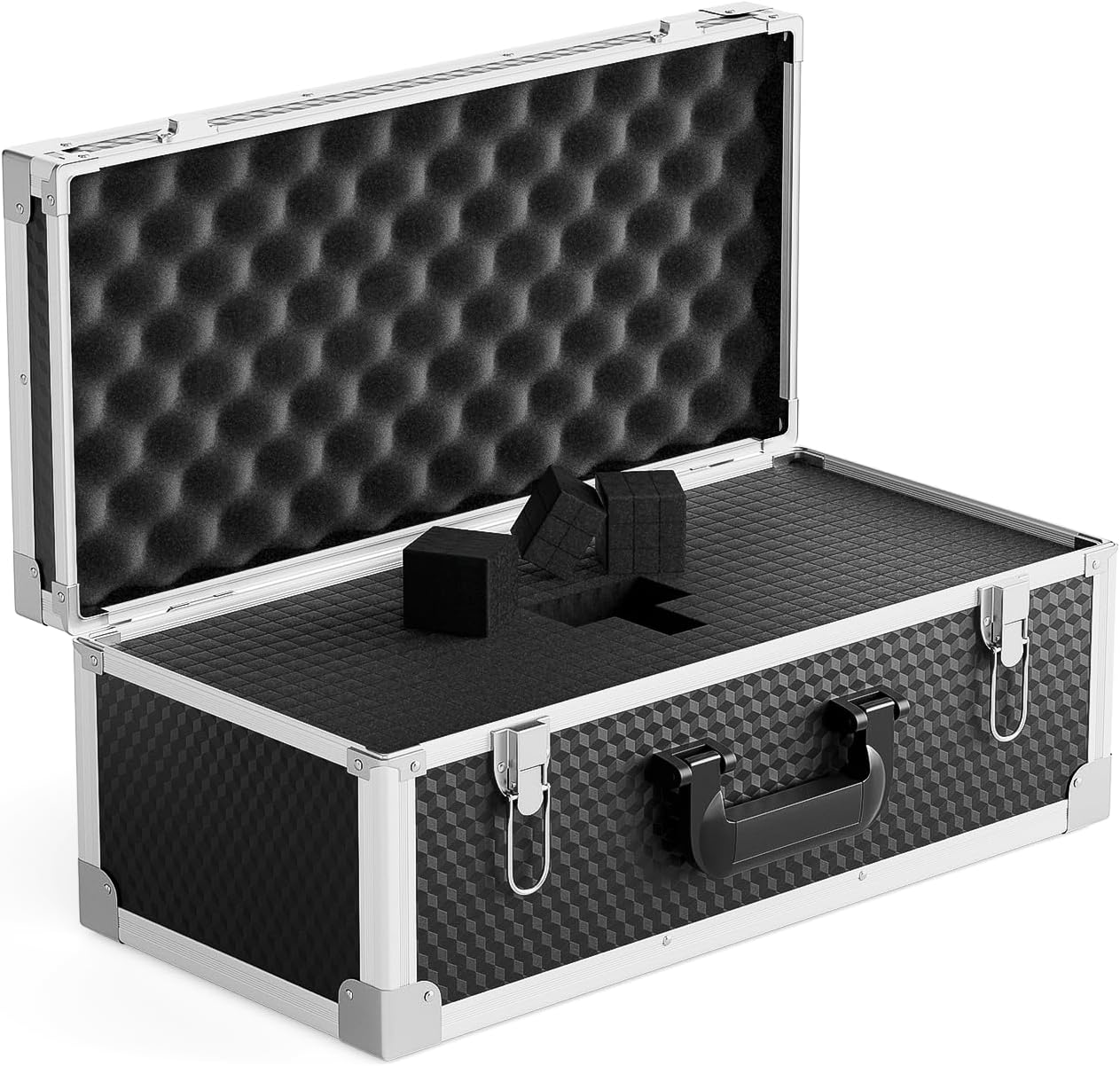 Phenyx Pro Equipment Storage Case, Carrying Case with Customizable Pre-Diced Foam, Aluminum Alloy Frame, Perfect for Wireless Microphone Systems (PCSE-XL)