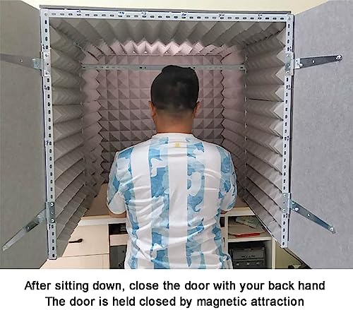 Portable Vocal Booth Home Studio Booth Desktop Soundproof Cover Sound Absorbing Shield Fully Enclosed Design for Door Opening for Home Music Recording Podcasting Acoustical