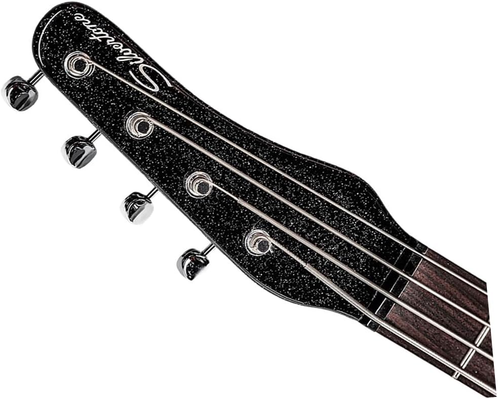 Silvertone 1444 Classic Series Short Scale Bass - Black Silver Flake