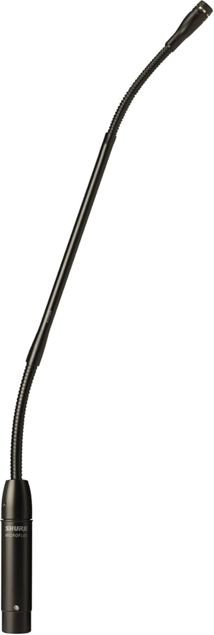 Shure Microflex MX412SE/C Cardioid Condenser Microphone, 12 Gooseneck with In-Line Preamp, Shock & Flange Mount, 10' Side- (or Bottom-) Exit Cable, Snap-Fit Foam Windscreen